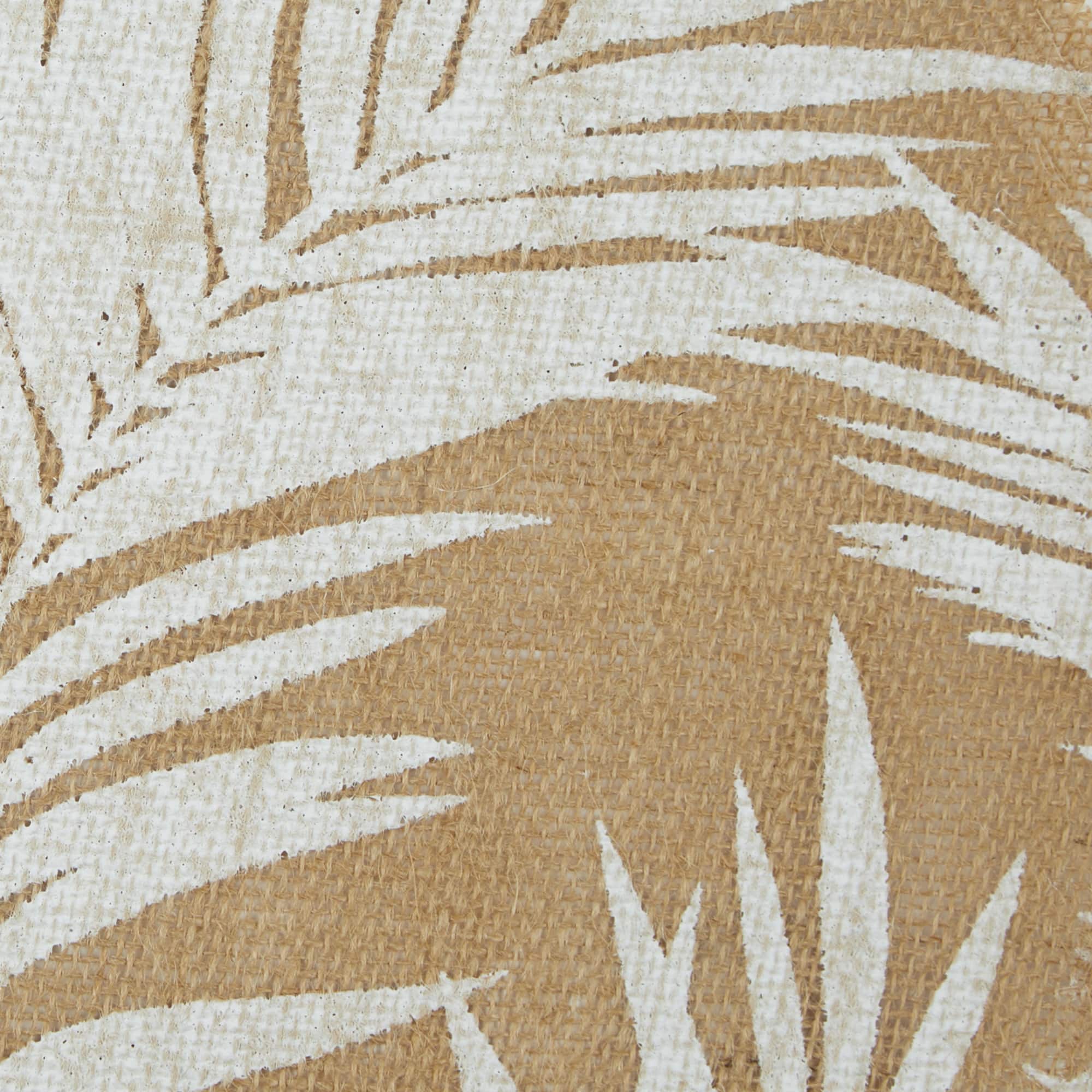 White Fern Print On Natural Round Jute Placemat (Set of 6)